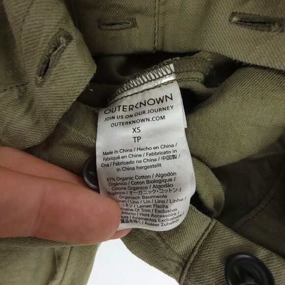 OUTERKNOWN S.E.A. Linen Short Sleeve Button Down Workwear Jumpsuit Sagebrush XS - Picture 10 of 10